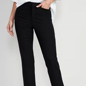 Old Navy High-Waisted Pixie Straight Pants, Black, Size 14
